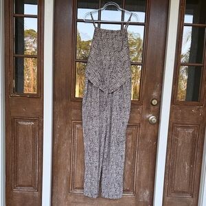 Maurices Smocked Halter Jumpsuit in Taupe and Black